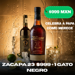 Combo de Graduaciones  — Ron Zacapa Centenario 23 Solera Gran Reserva + Gato Negro 9 Lives Reserve Carmenere